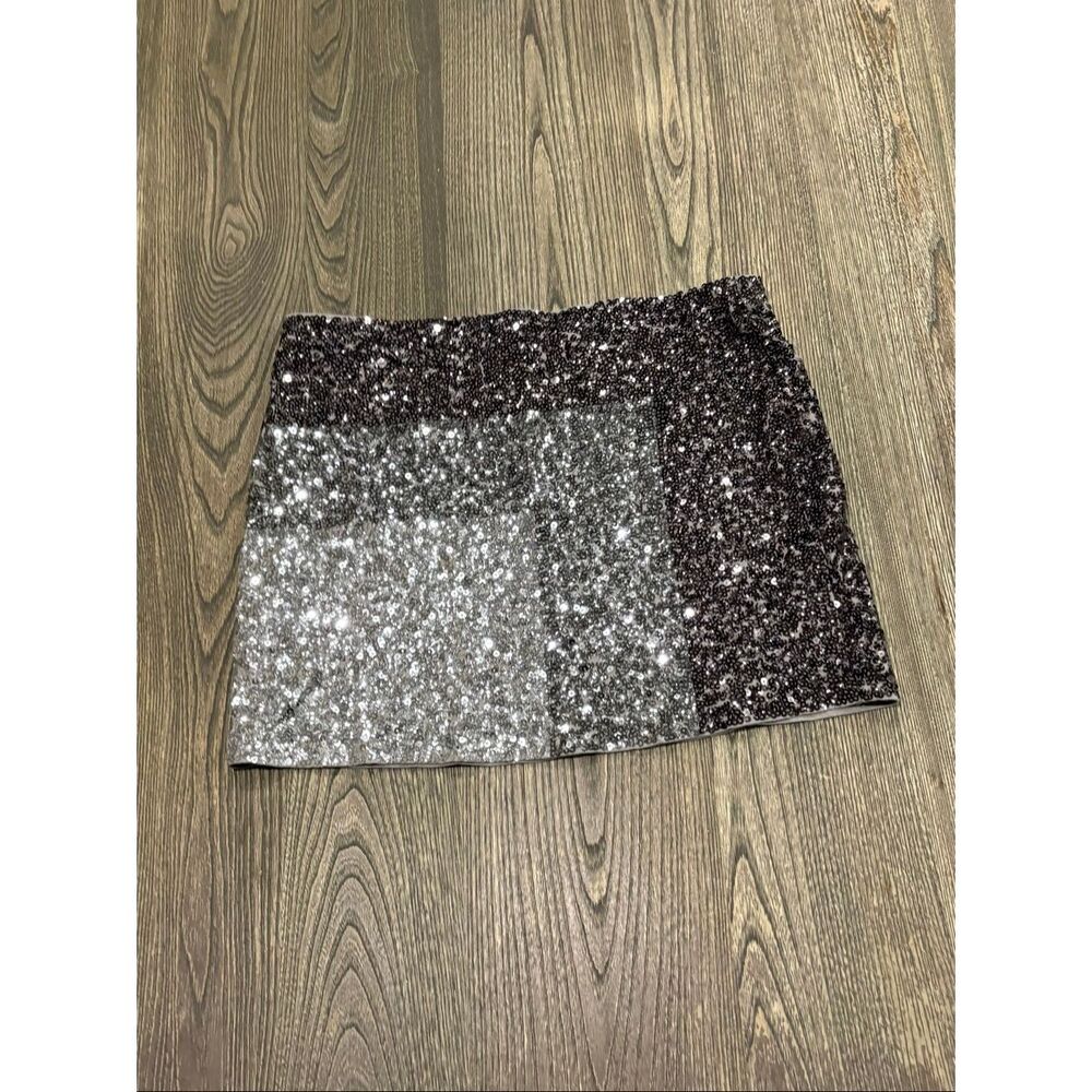 Express Black Sequin Mini Skirt - Picture 4 of 4